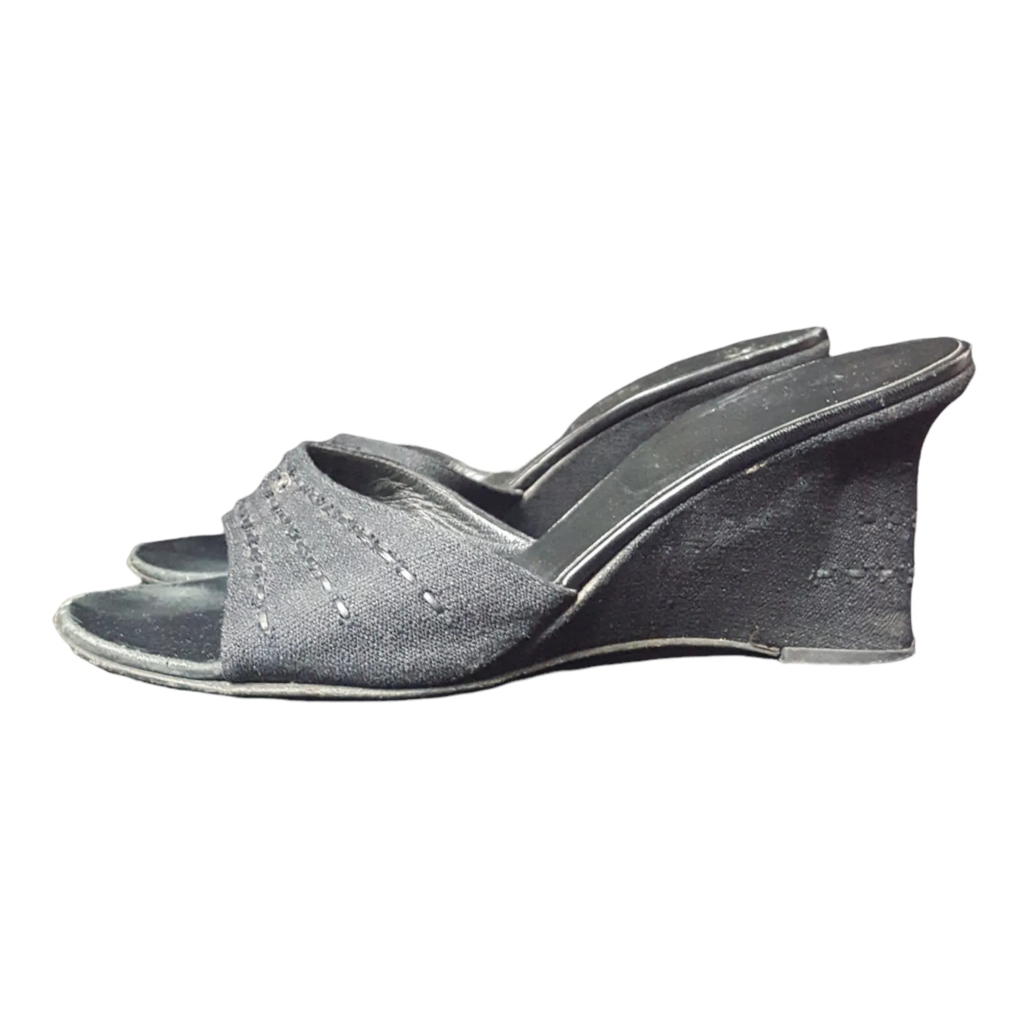 Chanel  Canvas Whipstich Wedge size 39.5