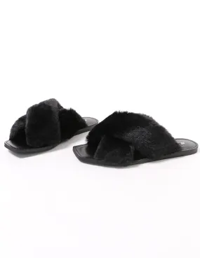 FUZZY BUSINESS SLIDE - Black