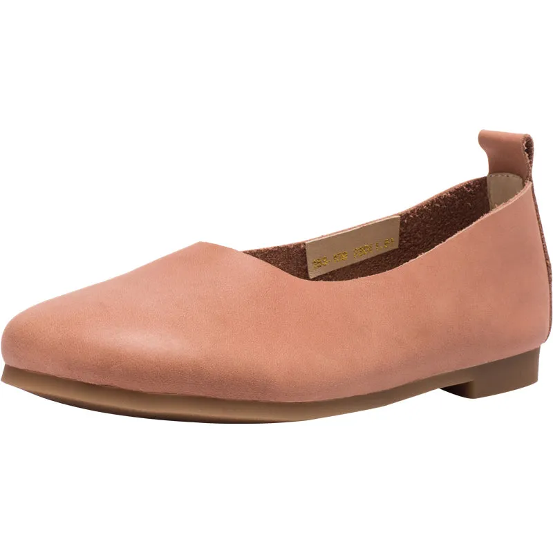 Soft Leather Flat Slip on Loafers
