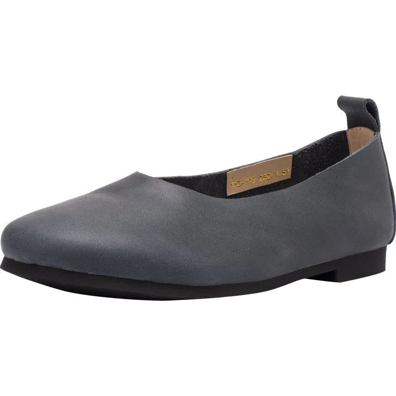 Soft Leather Flat Slip on Loafers