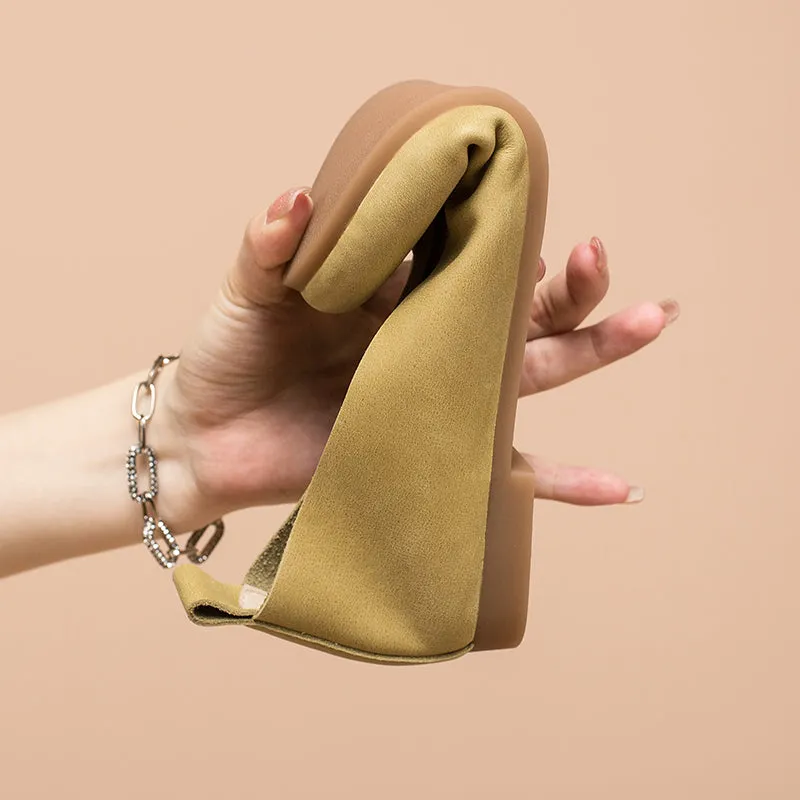 Soft Leather Flat Slip on Loafers